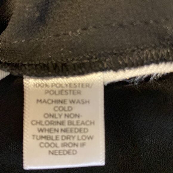 Loft Black Button Down Top Sheer Chiffon with Tie at Neckline Size XS - Picture 7 of 7